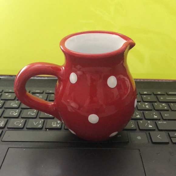 City to Cottage Coffee Creamer Red & White Dotted - Picture 4 of 6